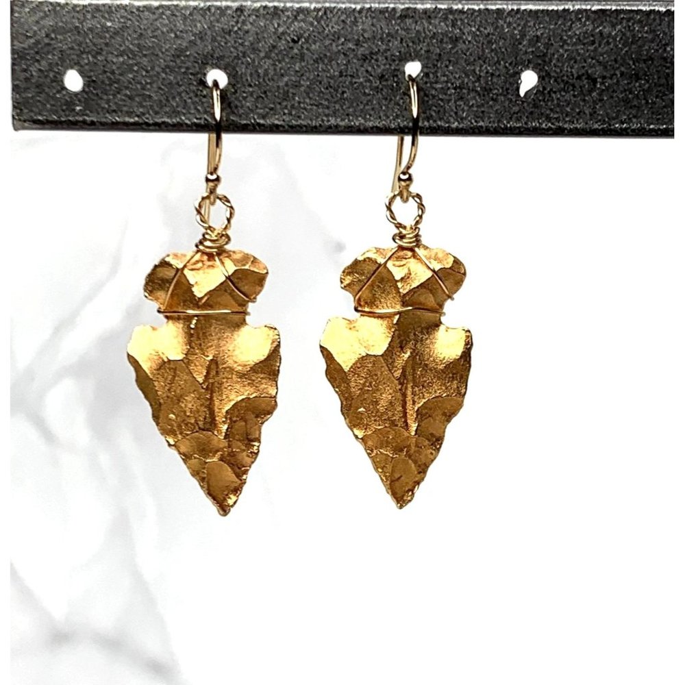 Catherine Page Arrow Head Drop Earrings Gold Filled